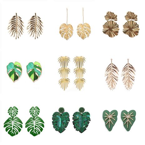 Fashion exaggerated hollow leaves long earrings simple earrings wholesale nihaojewelry's discount tags