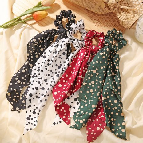 fashion floral bowel hair scrunchies new long section hair tie ponytail hair ring wholesale nihaojewelry NHPJ225480's discount tags