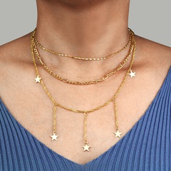 nouveaux bijoux de mode multicouche à cinq branches étoile pendentif collier marée simple collier en gros nihaojewelry
