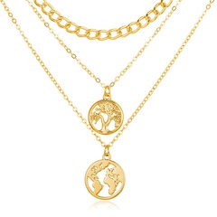 hot sale life tree map pendant multi-layer necklace creative retro simple alloy clavicle chain wholesale nihaojewelry