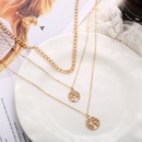 hot sale portrait seal pearl chain multilayer necklace creative retro alloy necklace wholesale nihaojewelrypicture11