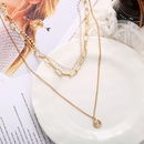 hot sale portrait seal pearl chain multilayer necklace creative retro alloy necklace wholesale nihaojewelrypicture12