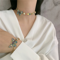 zircon diamond butterfly necklace choker clavicle chain bracelet wholesale nihaojewelry