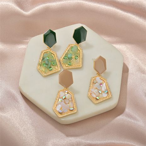 Korean new S925 silver color dripping diamond earrings broken jade earrings wholesale nihaojewelry's discount tags
