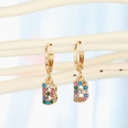 fashion jewelry letter ear ring creative color diamond English 26 letter ear buckle diamond earrings wholesale nihaojewelrypicture18