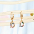 fashion jewelry letter ear ring creative color diamond English 26 letter ear buckle diamond earrings wholesale nihaojewelrypicture20