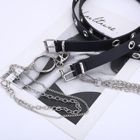 Nueva moda casual cinturón damas piercing decoración cadena pantalones cinturón coreano estilo punk cinturón venta al por mayor nihaojewelry's discount tags