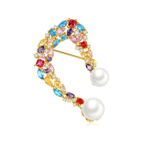 fashion Korean new color female zircon brooch wild pin accessories wholesale nihaojewelry's discount tags