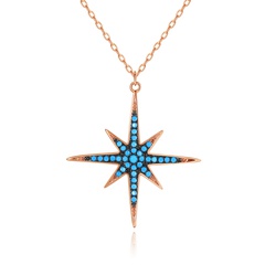 fashion Korean simple rice-shaped models copper inlaid zirconium pendant necklace wholesale nihaojewelry