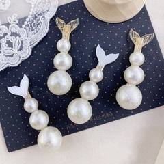 new pearl rhinestone fishtail hairpin fashion mermaid side clip hairpin headdress wholesale nihaojewelry