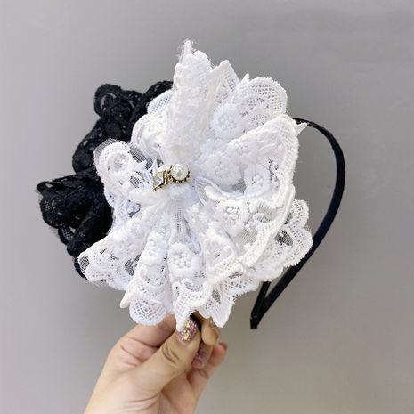 Korean lace pearl bow headband simple princess hair bundle ladies hair cave wash wholesale nihaojewelry's discount tags