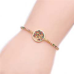 hot sale micro-set zircon chain color chain life tree Valentine's Day gift Bracelet wholesale nihaojewelry