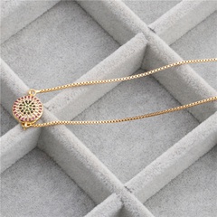micro-set zircon round handle long elbow lady necklace Copper wholesale nihaojewelry