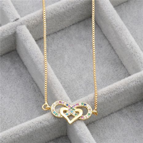 fashion simple  copper necklace 8-word infinity love micro-set zircon necklace wholesale nihaojewelry's discount tags