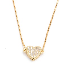 hot sale copper necklace micro-set zircon peach heart love necklace Copper wholesale nihaojewelry