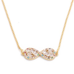 hot sale copper necklace 8-word infinity micro-set zircon necklace Copper wholesale nihaojewelry