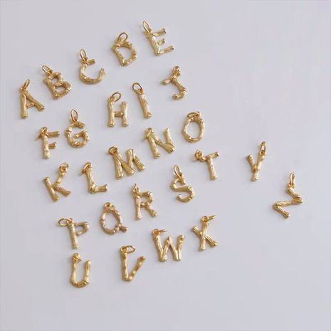 new 26 English alphabet 316L stainless steel gold-plated pendant DIY jewelry wholesale nihaojewelry's discount tags