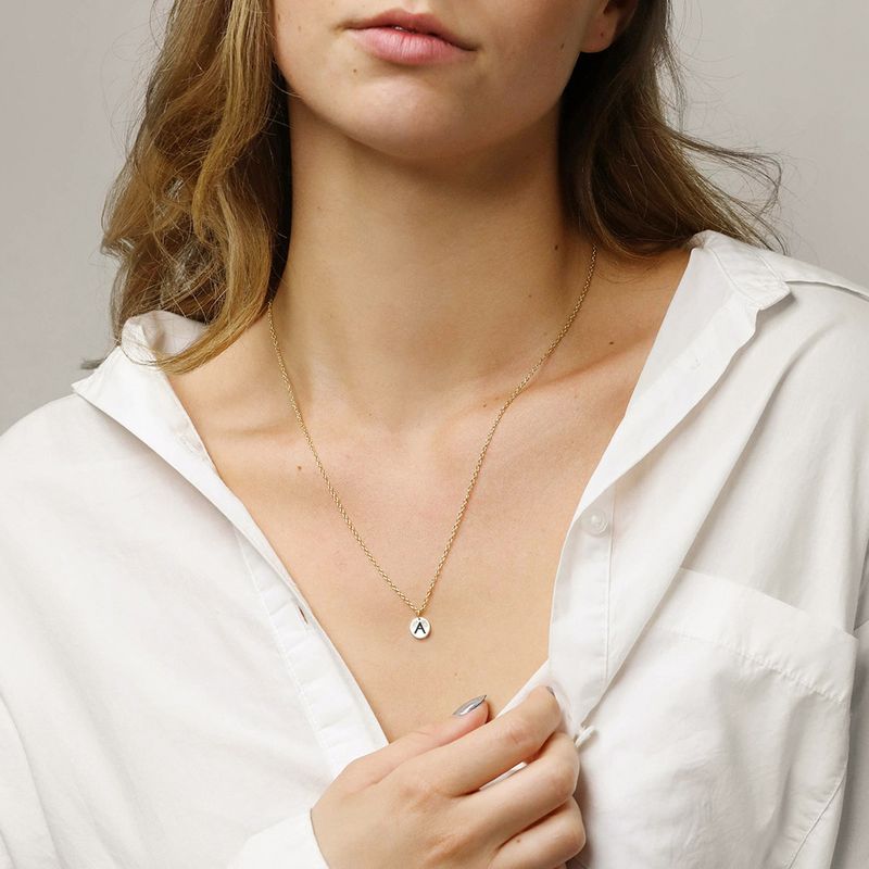 hot fashion creative jewelry titanium steel lettering alphabet pendant rose gold necklace wholesale nihaojewelry