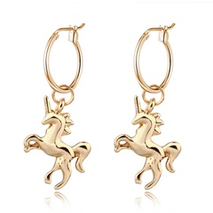 hot jewelry cute personality three-dimensional unicorn earrings animal pendant small ear ring wholesale nihaojewelry