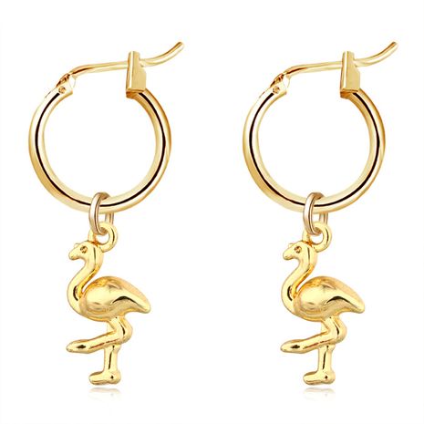 tridimensionnel or autruche pendentif boucles d'oreilles animal boucle d'oreille boucle d'oreille vente chaude en gros nihaojewelry's discount tags