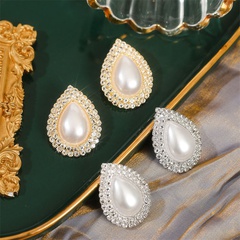 Koreanische Persönlichkeit geometrische Wasser tropfen Perlen Strass Ohrringe europäischen und amerikanischen Trend Internet-Promi-Temperament Kristall Ohrringe Schmuck