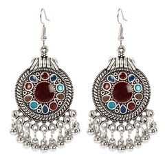 geometric tassel earrings retro ethnic style earrings alloy dripping hollow earrings