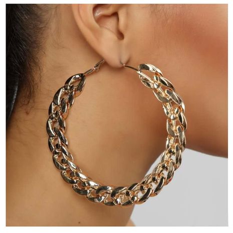 women hoop earrings fashion retro geometric round metal earrings's discount tags