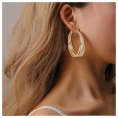 exaggerated geometric metal frosted earrings fashion hoop earrings