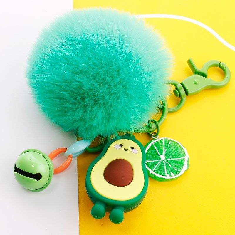 simulation 3D avocado key ring soft rubber classification trash can coin purse pendant wholesale nihaojewelry