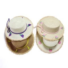Children's sun hat straw hat fruit hat summer big flat top sun hat wholesale nihaojewelry