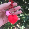 soft plastic peach heart keychain coin purse bell pendant stereo car logo pendant wholesale nihaojewelrypicture11