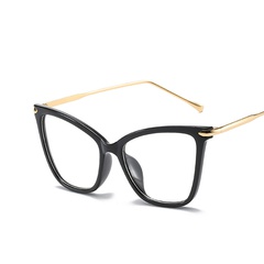 grand cadre lunettes cadre œil de chat rétro nouvelles dames miroir plat mode marée lunettes en métal cadre