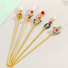 Classic Cloisonne Hairpin Painted Enamel Ancient Style Hairpin Pearl han style Hair Accessories Super Fairy wholesale nihaojewelry