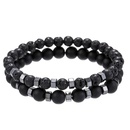 Natural black matte lava volcanic stone wear black gallstone separation beads elastic bracelet suit bracelet  wholesale nihaojewelrypicture10