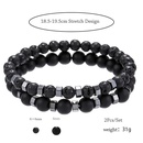 Natural black matte lava volcanic stone wear black gallstone separation beads elastic bracelet suit bracelet  wholesale nihaojewelrypicture13