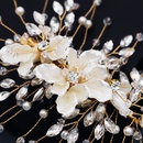 Flores de acrlico horquilla hecha a mano cristal de perlas accesorios para el cabello de gama alta tostadas de la novia vestido placa accesorios para el cabello al por mayor nihaojewelrypicture10