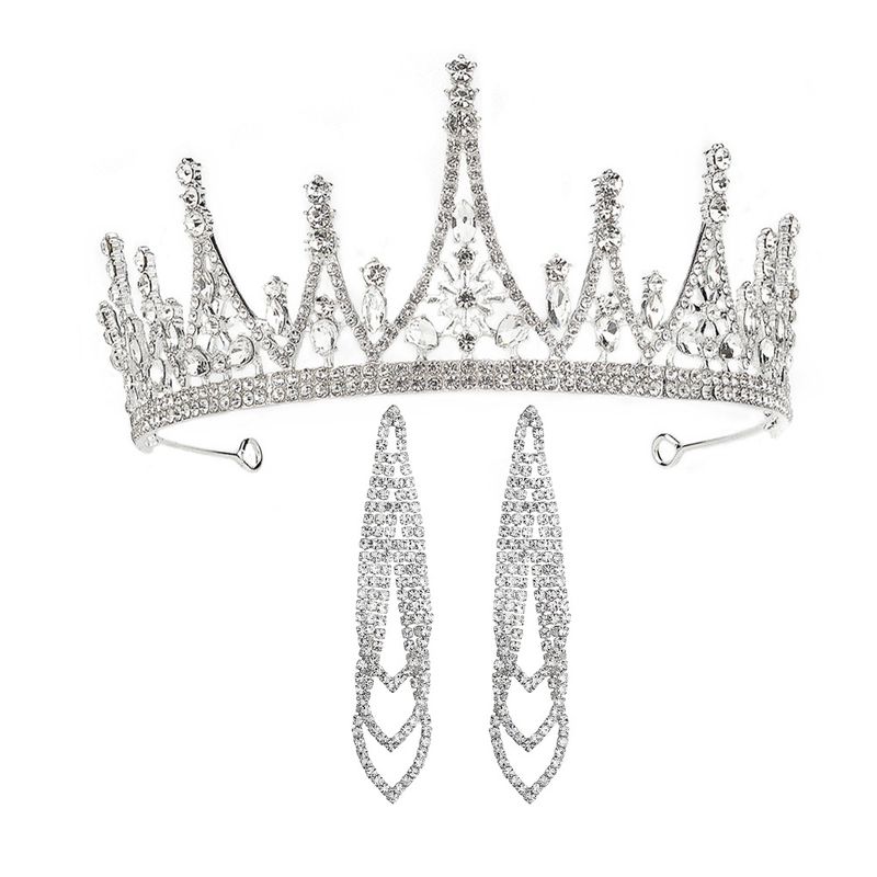 Pendientes de corona nupcial traje temperamento damas vestido accesorios forma de iceberg corona de pastel de cumpleaos al por mayor nihaojewelry