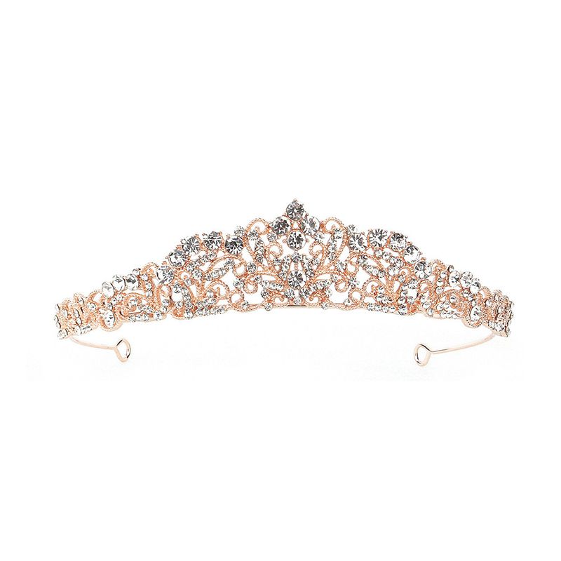 Accessoires de cheveux de marie rtro lgante reine couronne diamant creux semicirculaire bandeau fte d39anniversaire robe de marie accessoires en gros nihaojewelry