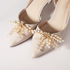 robe de mariée chaussures fleur haut de gamme strass boucle de boucle tissé à la main amovible chaussures accessoires en gros nihaojewelry