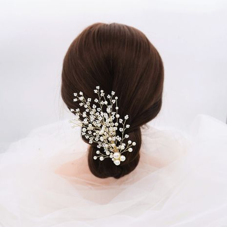 joyería de la boda nuevos productos hechos a mano horquilla perla pico de pato clip de novia tocado de novia al por mayor nihaojewelry's discount tags
