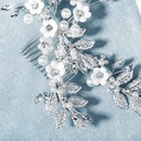 Nouveaux bijoux de marie perle cristal bande de cheveux en mtal feuilles peigne  la main doux en cramique fleur peigne  cheveux gros nihaojewelrypicture11