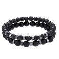 Natural black matte lava volcanic stone wear black gallstone separation beads elastic bracelet suit bracelet  wholesale nihaojewelrypicture14