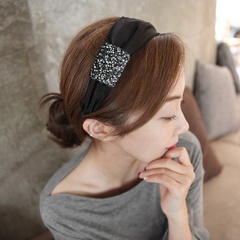 Bandeau coréen mode nouvelle couleur unie haut de gamme tissu bandeau haut de gamme luxe brillant diamant en épingle à cheveux mode bandeau en gros nihaojewelry