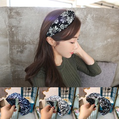 Korean headband fashion high-end fabric hairpin wide-brimmed simple cashew printed headband hair ladies accessories wholesale nihaojewelry