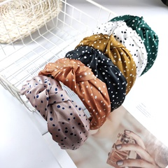 Korean fashion satin fabric wavelet knotted headband wide-brimmed simple temperament hairpin spring and summer new headband hair accessories wholesale nihaojewelry