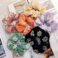 Korean fashion new chiffon small daisy large intestine ring candy color ponytail rubber band hair rope wide-brimmed fabric hair ring wholesale nihaojewelry