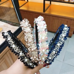 Korean fashion autumn and winter new small fragrance style exquisite fine hair hoop high-end nail pearl non-slip hair accessories wholesale nihaojewelry