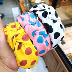 Das neue breit krempige Polka Dot geknotete Stirnband Retro Candy Color Haarschmuck Koreanische Version des All-Match-Gesichts wasch kopfband Frauen