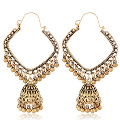 new retro texture Bohemian earrings simple square bell drop spike temperament earrings wholesale nihaojewelry