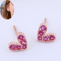 Korean fashion süße OL kleine flash diamant liebe ohrringe großhandel nihaojewelry